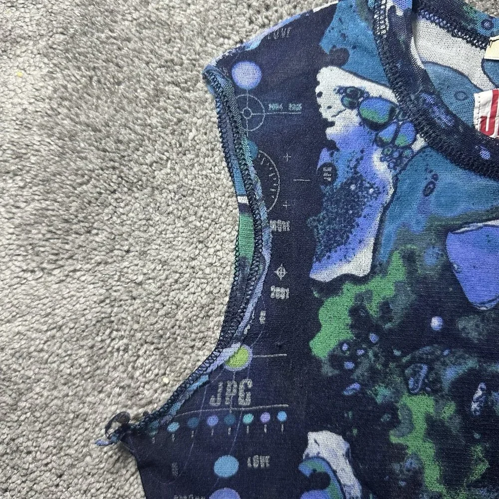 Vintage JPG Jean Paul Gaultier Mesh Bacteria SS 2001 Top Womens M Medium Tank - Picture 11 of 15